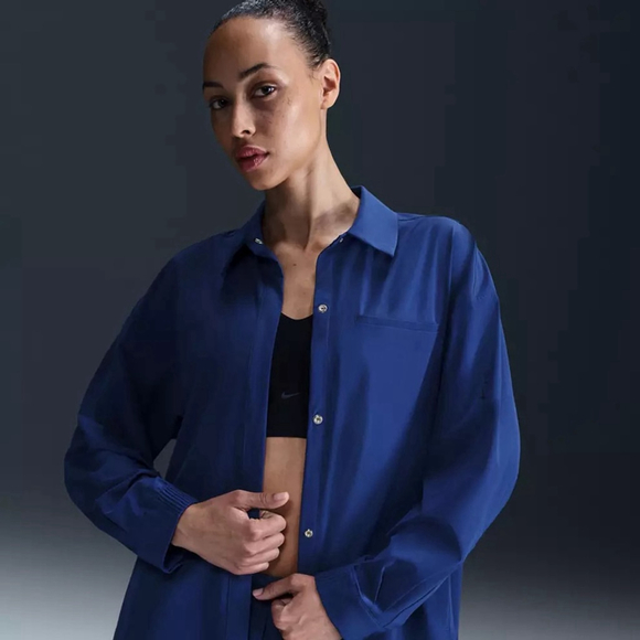 Women's Nike 24.7 performance oversized Training Shirt Blue Size m - Picture 1 of 3